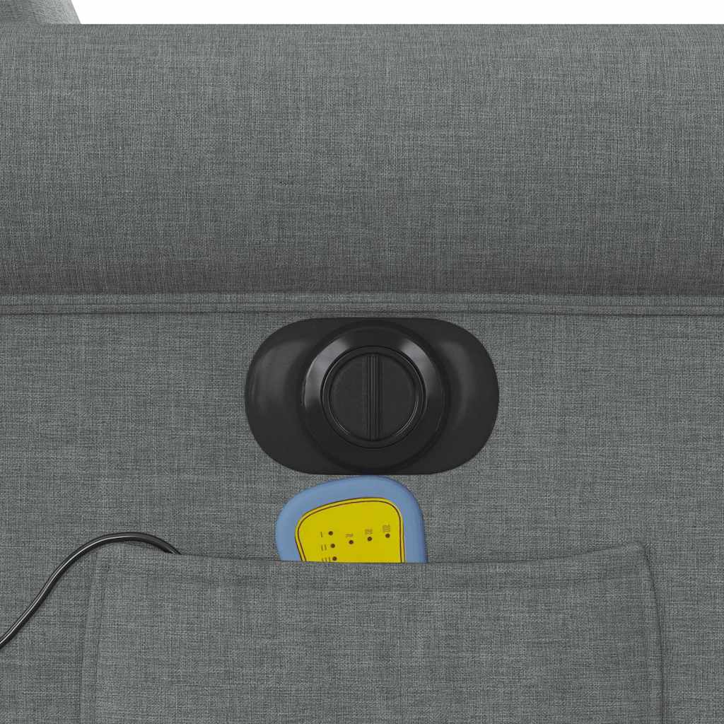 Poltrona reclinável de massagens elétrica tecido cinza-escuro