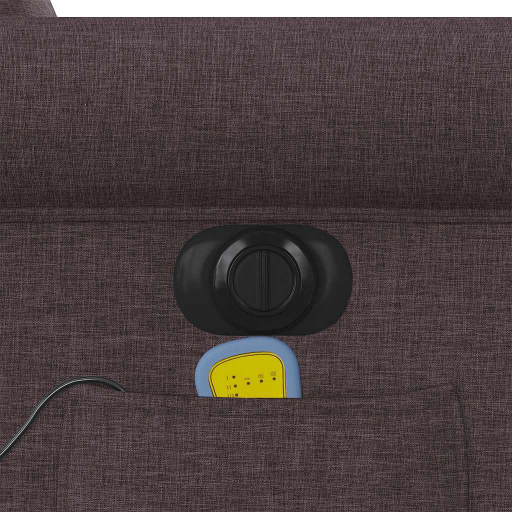 Poltrona reclinável massagens elétrica tecido castanho-escuro