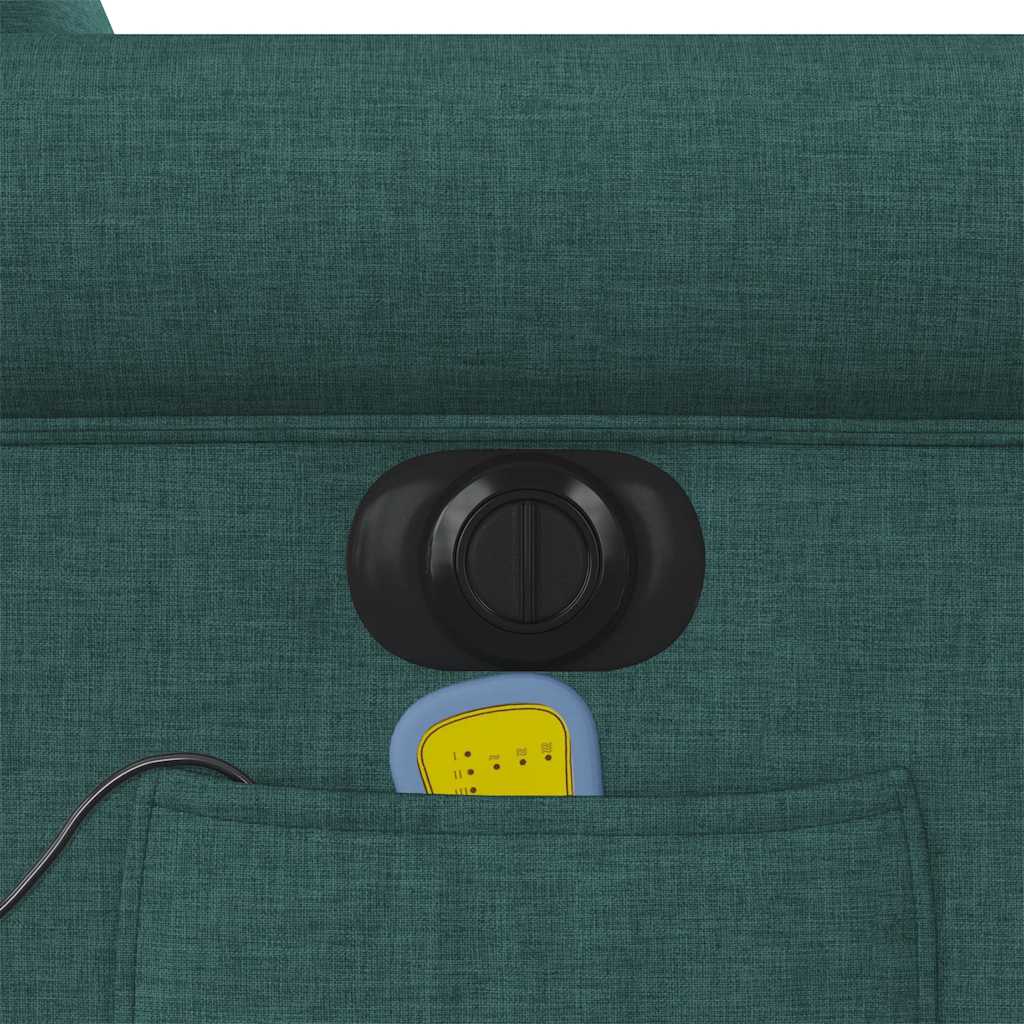 Poltrona reclinável de massagens elétrica tecido verde-escuro