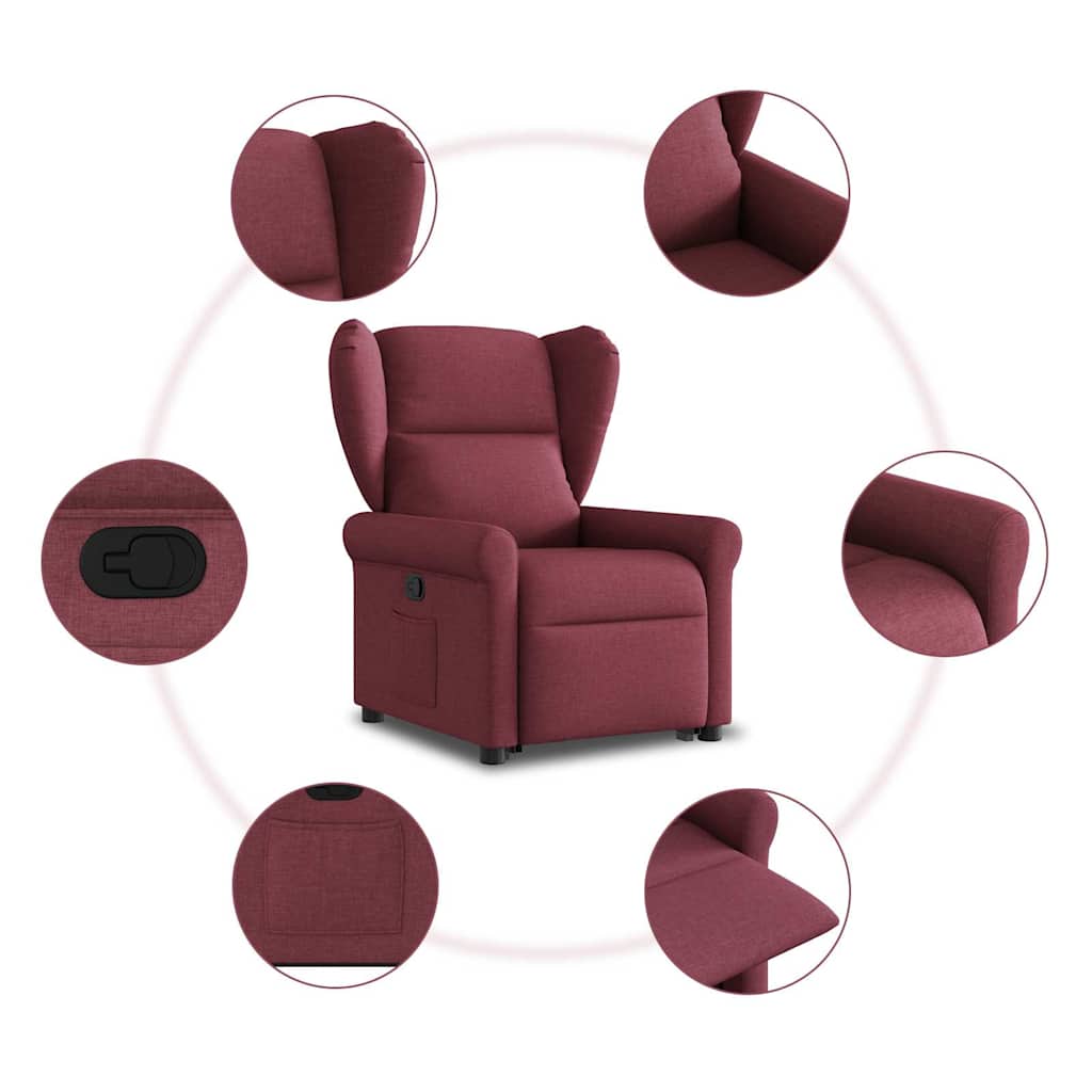 Poltrona reclinável elevatória tecido vermelho tinto