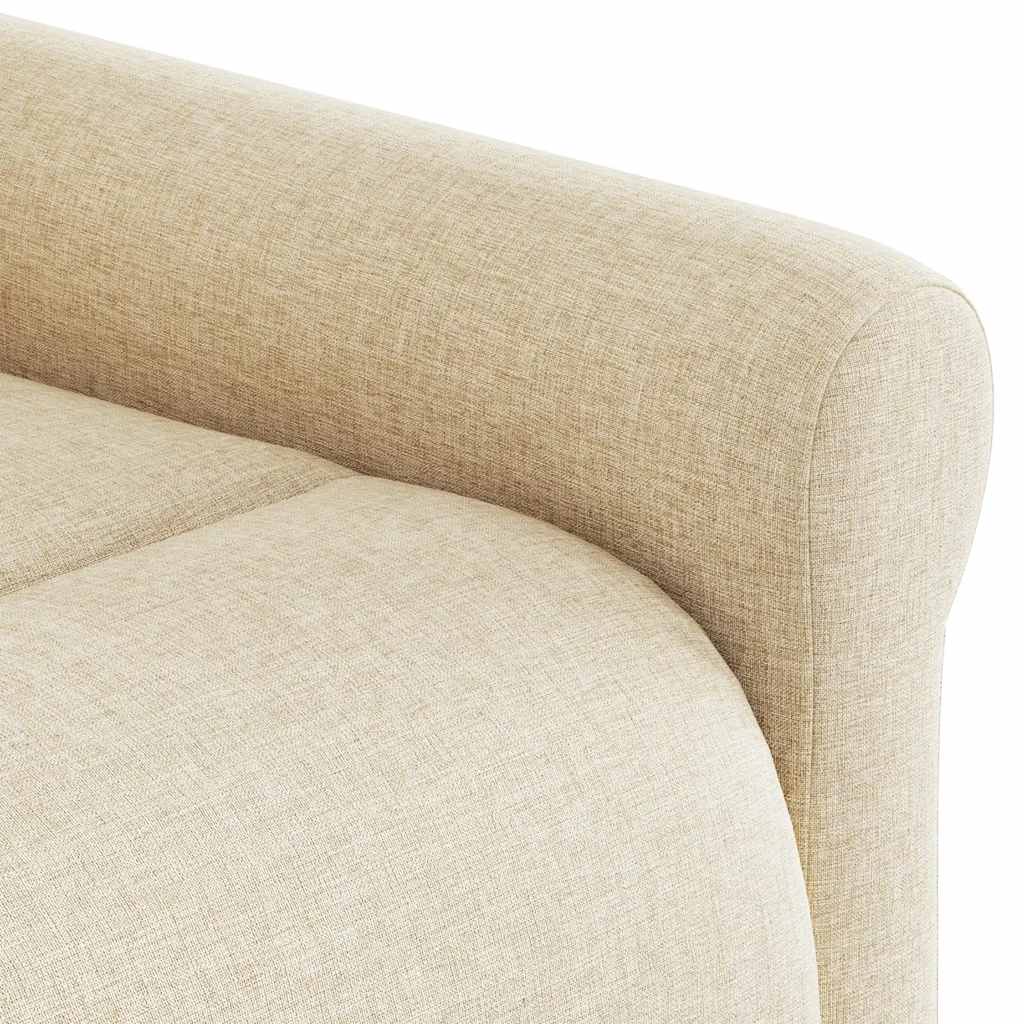 Poltrona reclinável elevatória tecido cor creme
