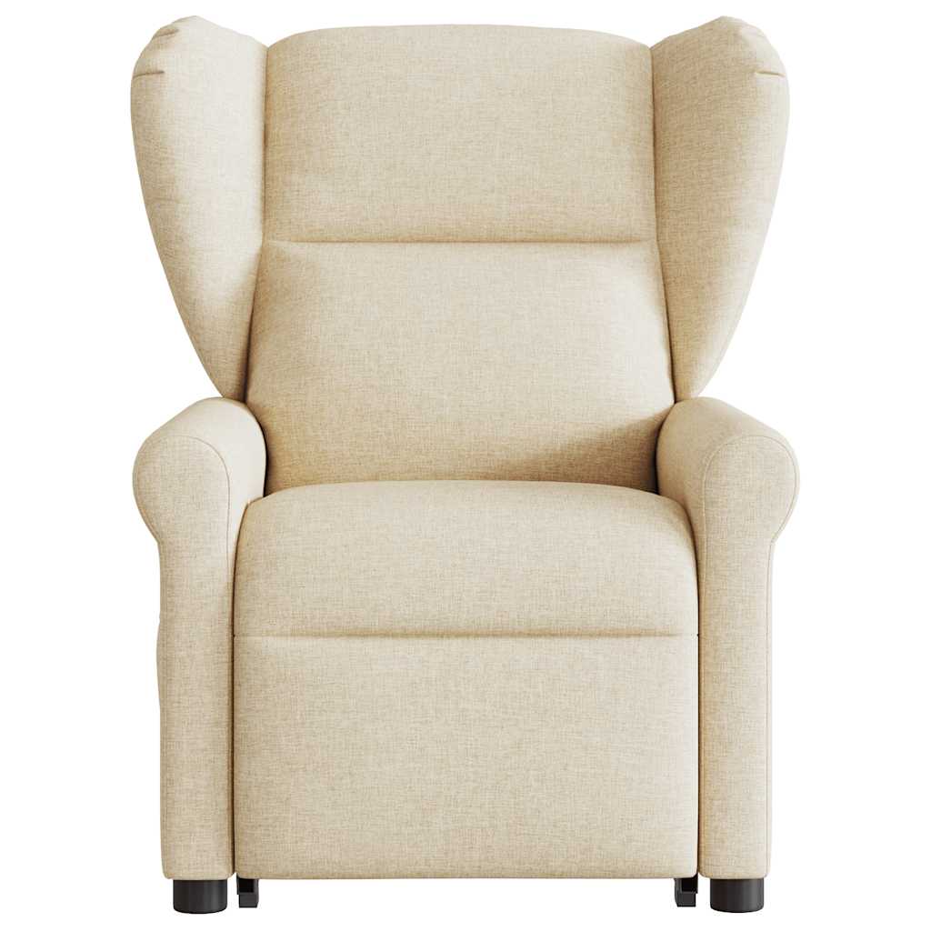 Poltrona reclinável elevatória tecido cor creme