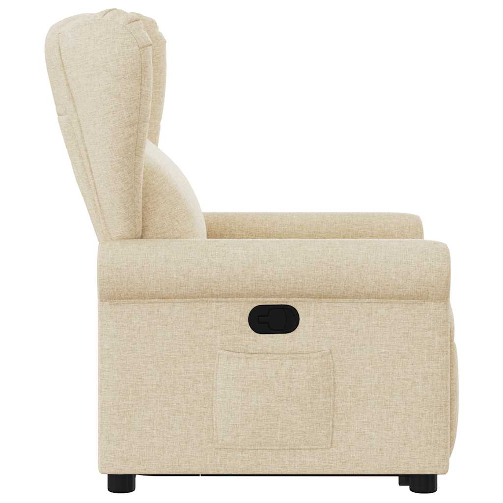 Poltrona reclinável elevatória tecido cor creme