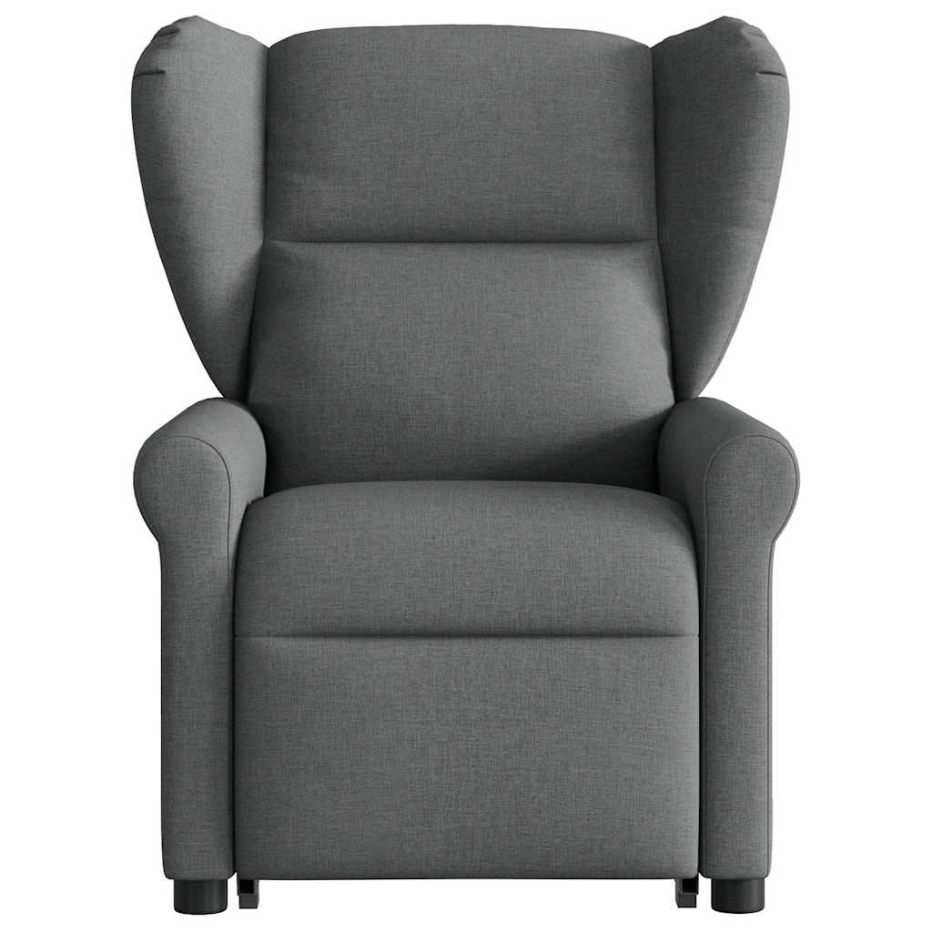 Poltrona elevatória de massagens tecido cinzento-escuro