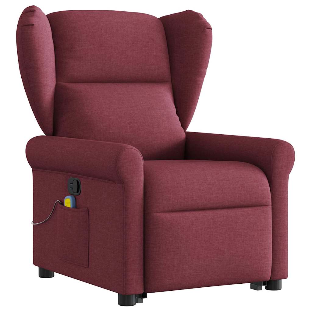 Poltrona de massagens reclin. elevatória tecido vermelho tinto