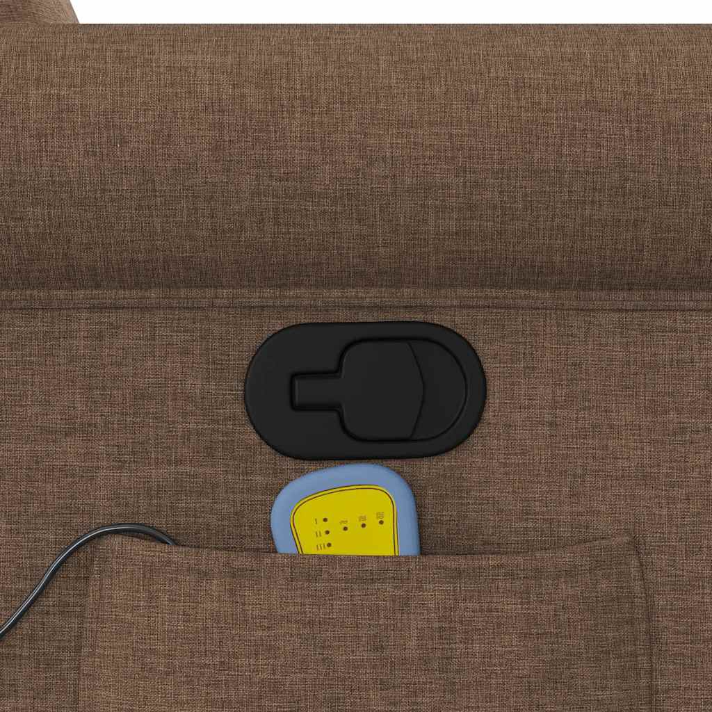 Poltrona reclinável massagens tecido castanho