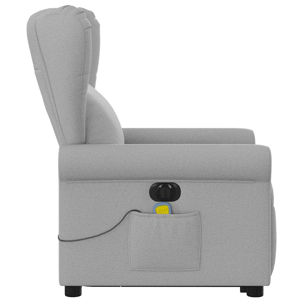 Poltrona elétrica elevatória massagens tecido cinzento-nublado