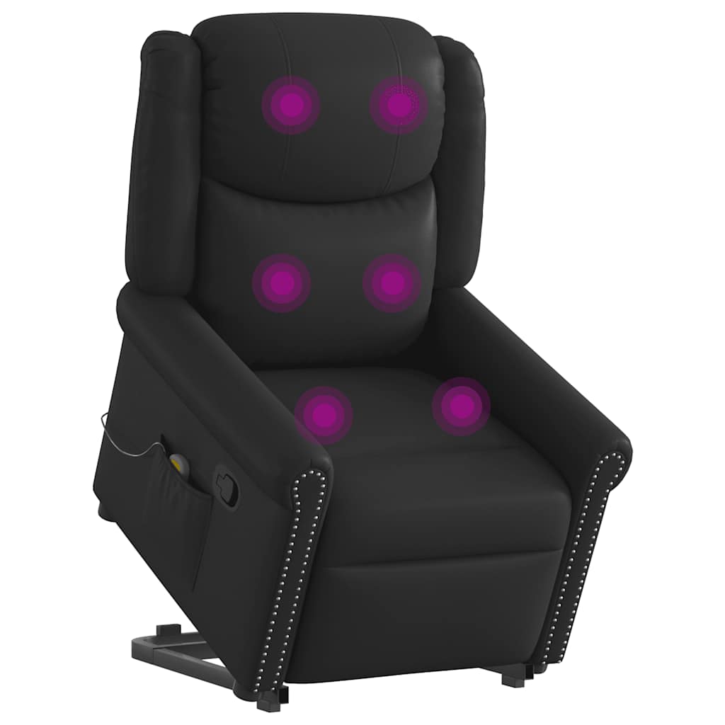 Poltrona massagens reclinável elevatória couro artificial