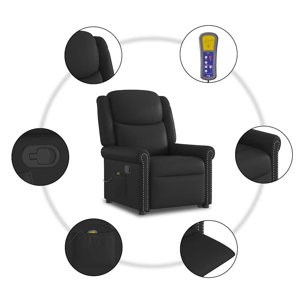 Poltrona massagens reclinável elevatória couro artificial
