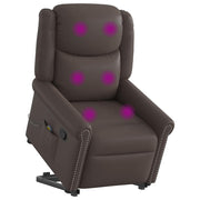 Poltrona massagens reclinável elevatória couro artificial