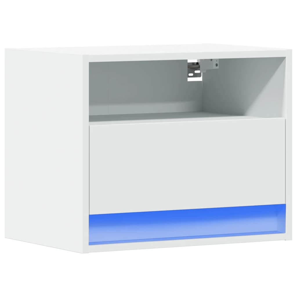 Mesa de cabeceira de parede com luzes LED