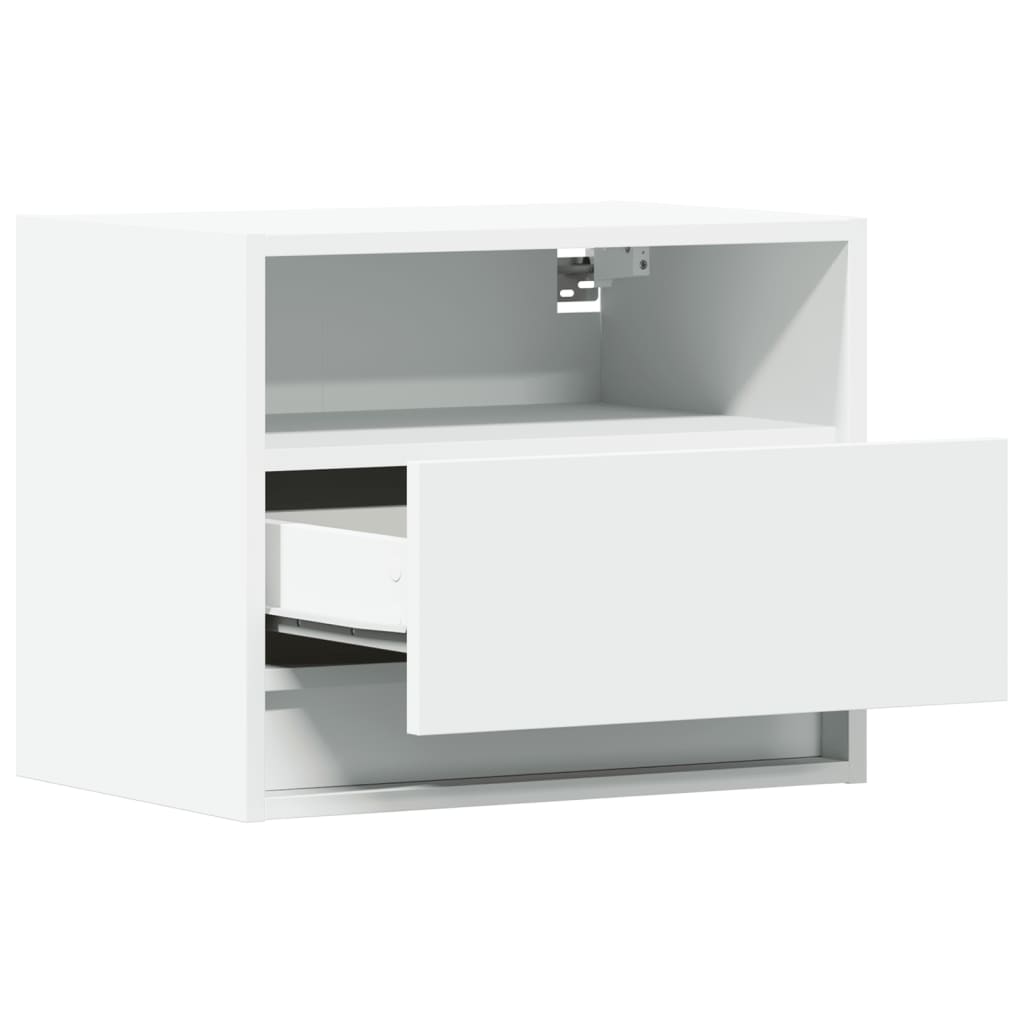 Mesas de cabeceira de parede com luzes LED 2 pcs