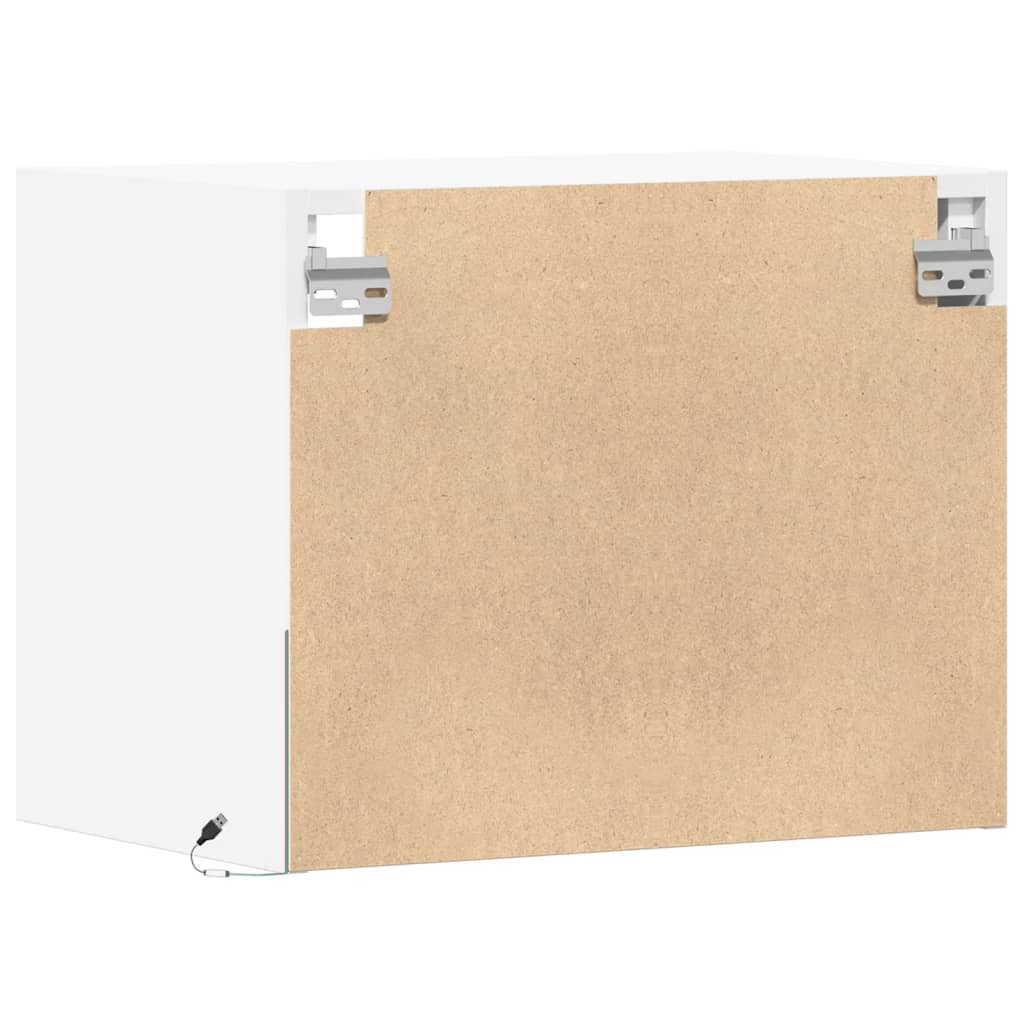 Mesas de cabeceira de parede com luzes LED 2 pcs