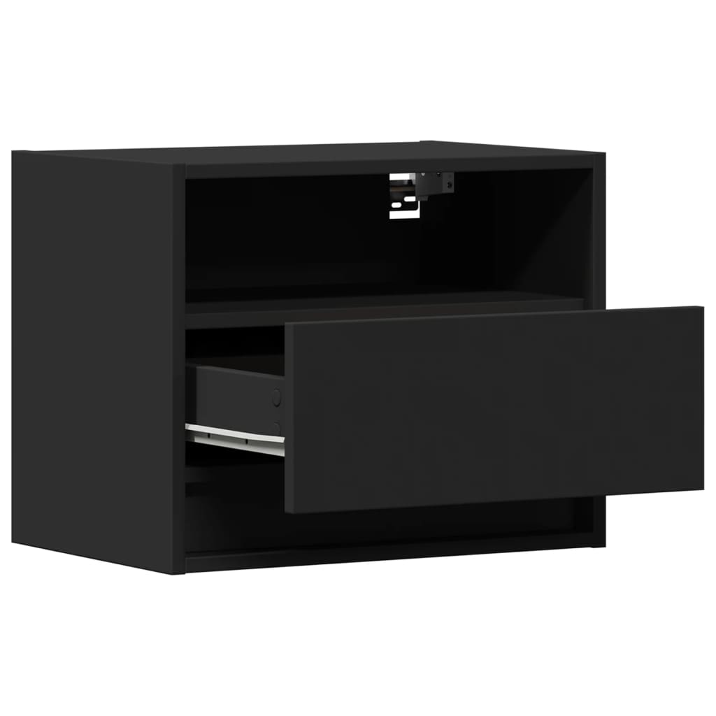 Mesas de cabeceira de parede com luzes LED 2 pcs