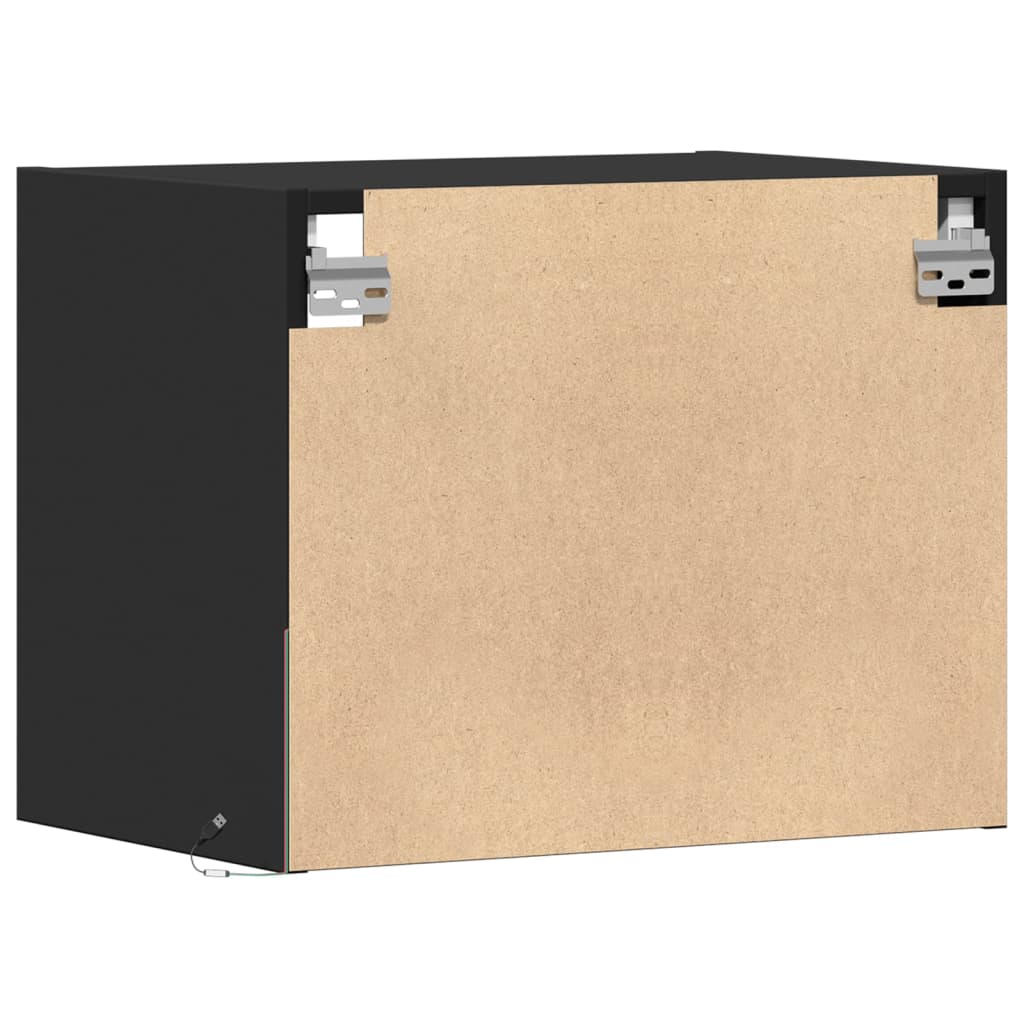 Mesas de cabeceira de parede com luzes LED 2 pcs