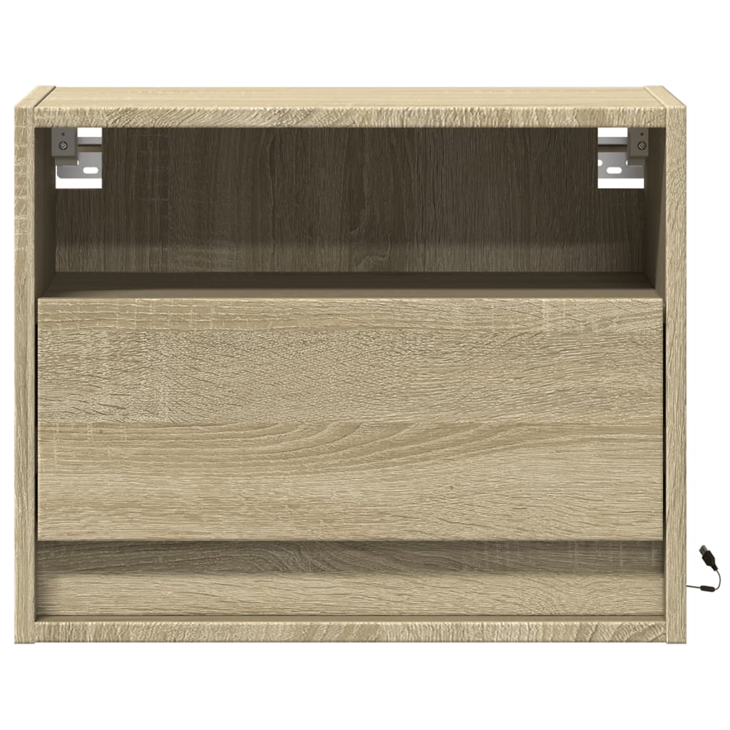 Mesa de cabeceira de parede com luzes LED