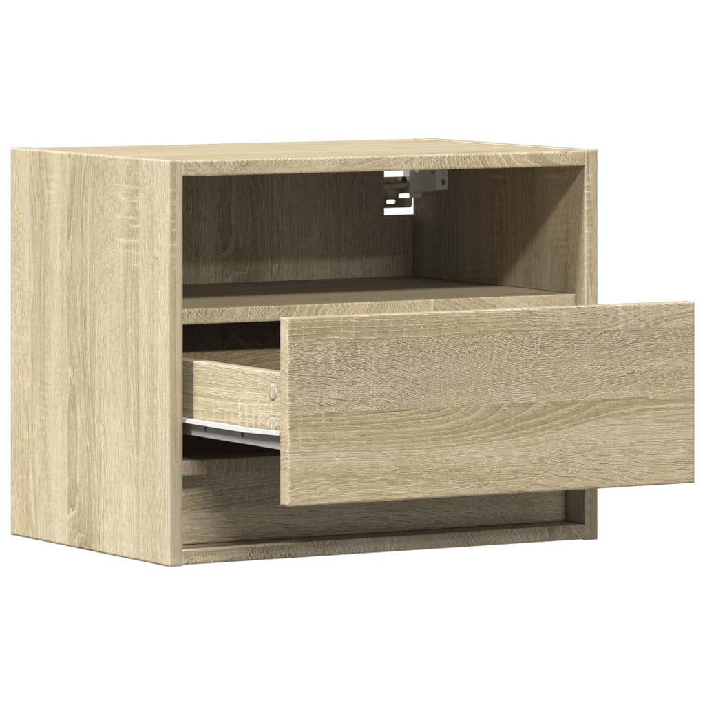Mesas de cabeceira de parede com luzes LED 2 pcs