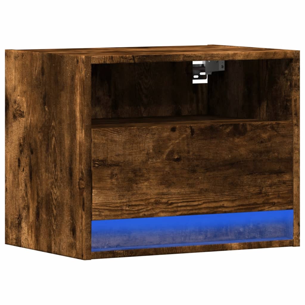 Mesa de cabeceira de parede com luzes LED