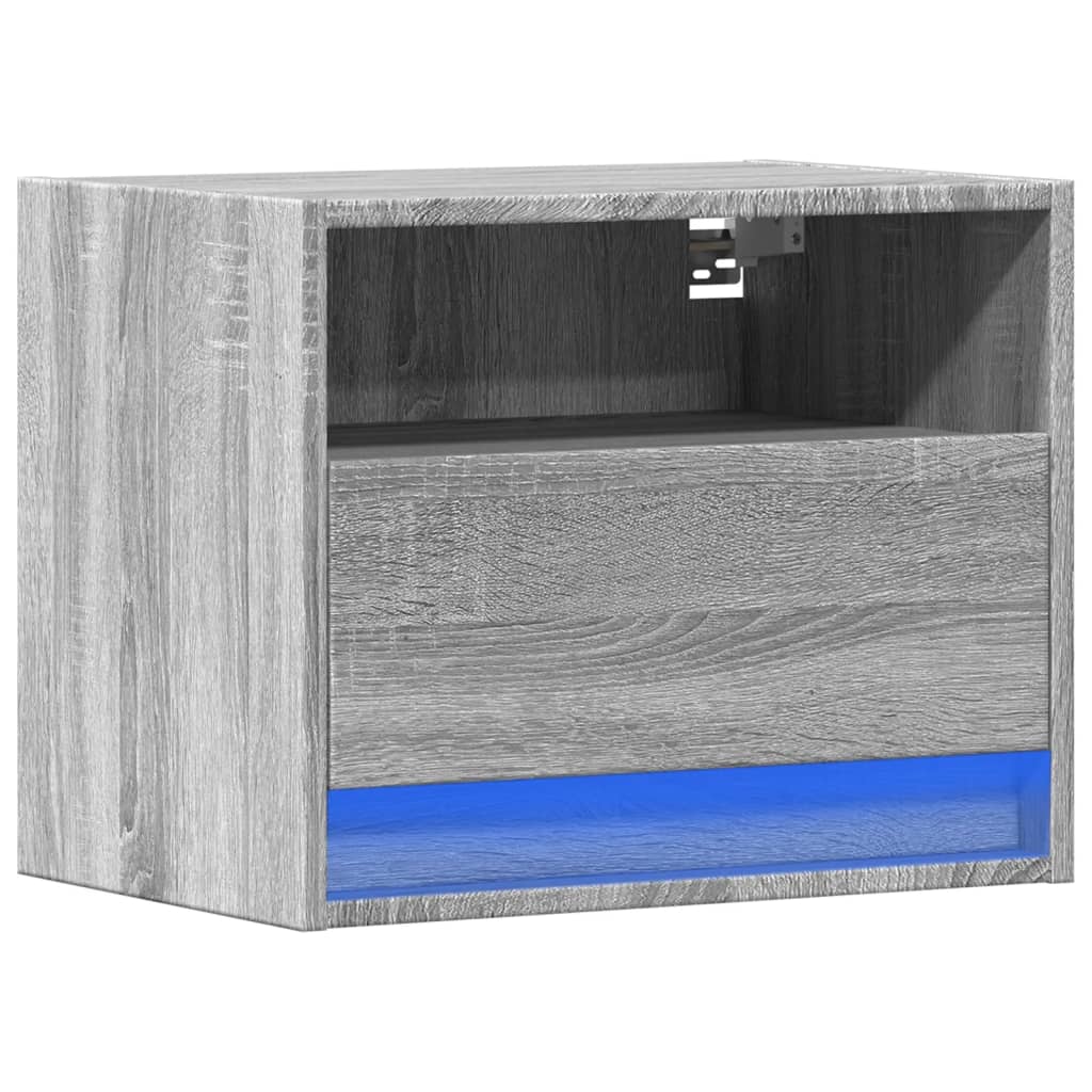 Mesa de cabeceira de parede com luzes LED