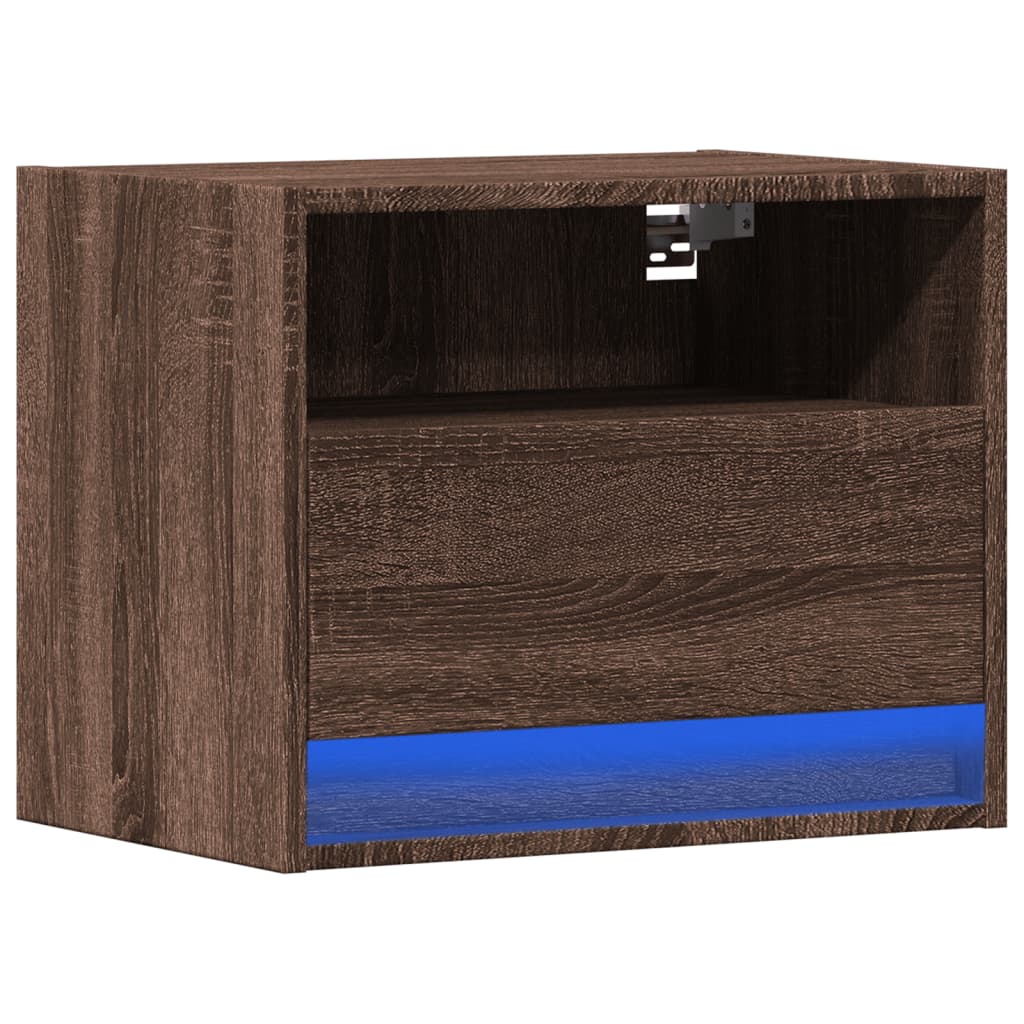 Mesa de cabeceira de parede com luzes LED