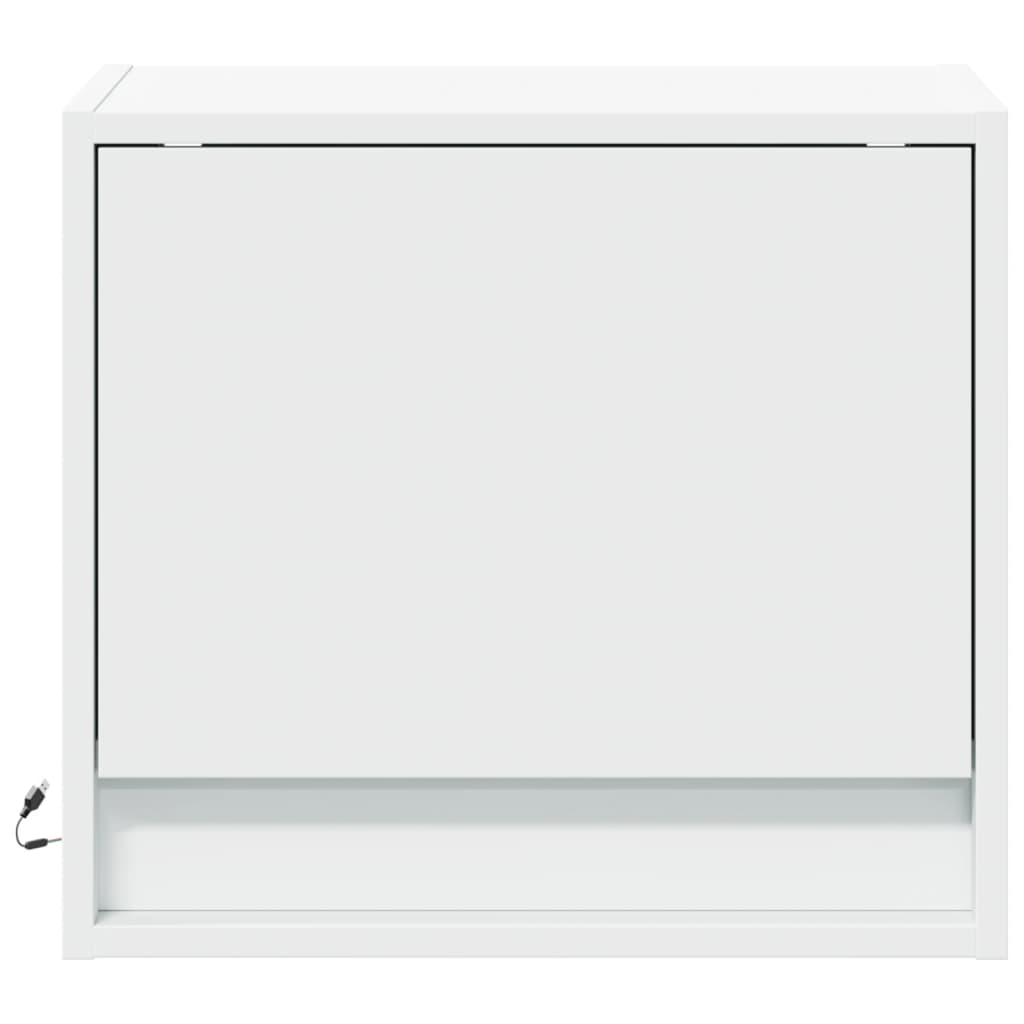 Mesas de cabeceira de parede com luzes LED 2 pcs