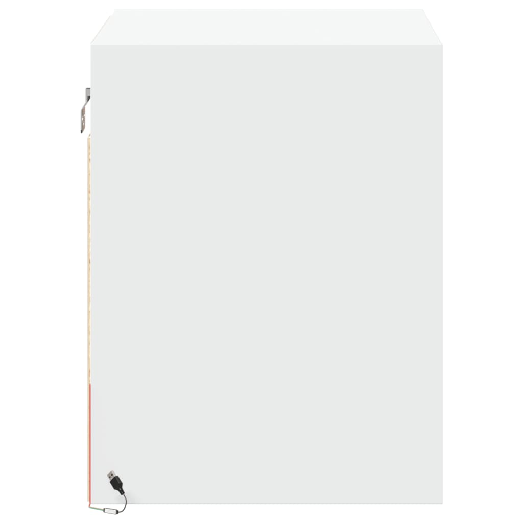 Mesas de cabeceira de parede com luzes LED 2 pcs