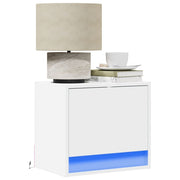 Mesas de cabeceira de parede com luzes LED 2 pcs