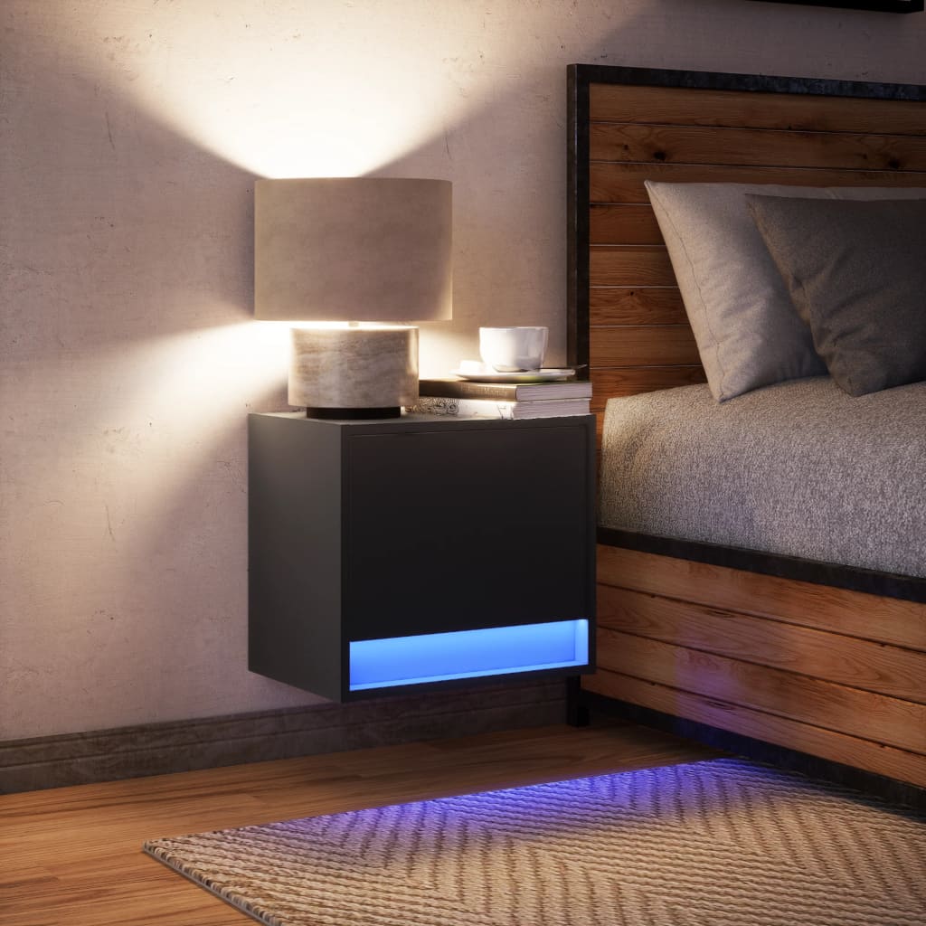 Mesa de cabeceira de parede com luzes LED