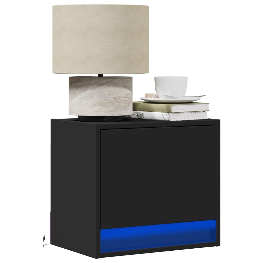 Mesa de cabeceira de parede com luzes LED