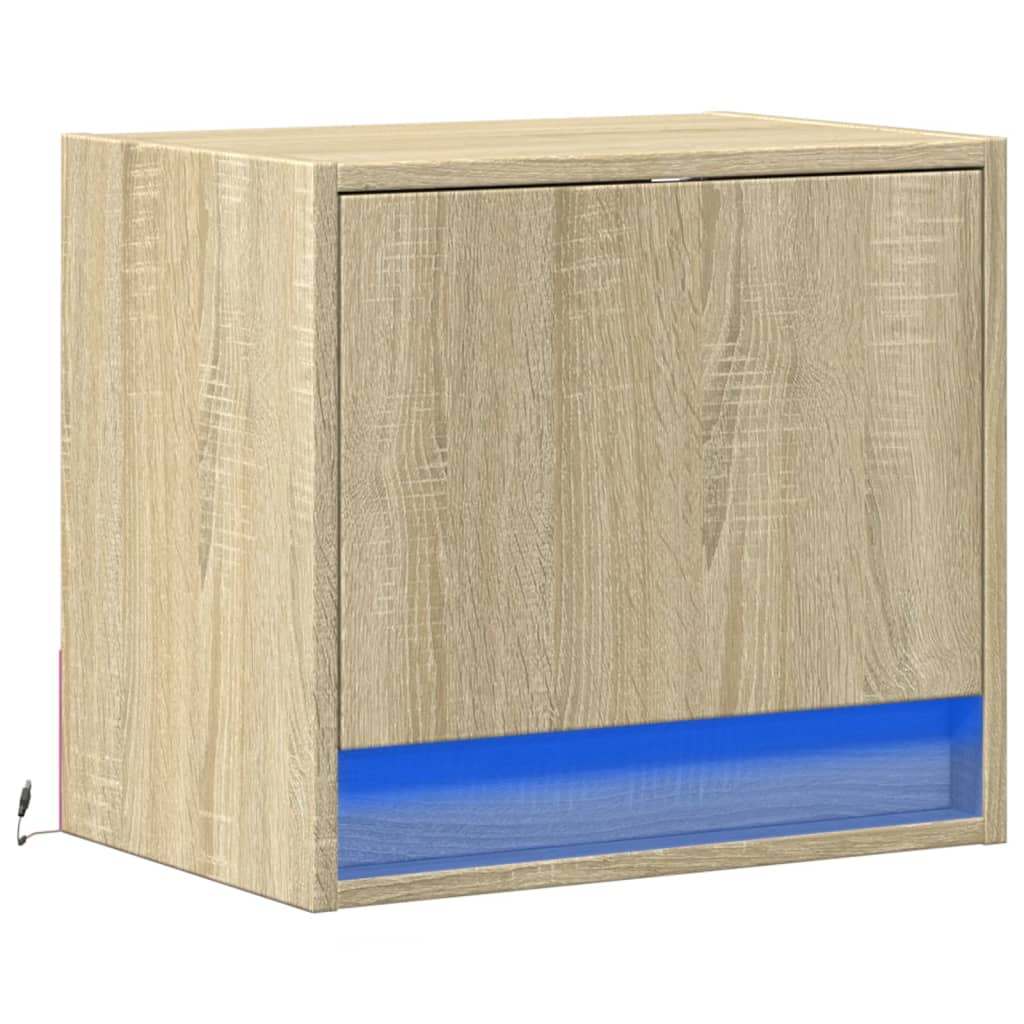 Mesa de cabeceira de parede com luzes LED