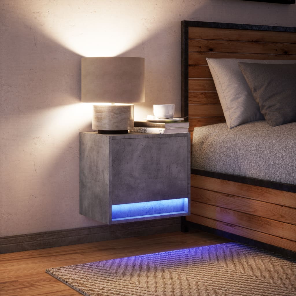 Mesa de cabeceira de parede com luzes LED