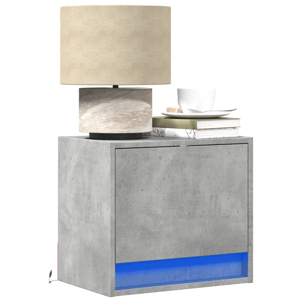 Mesa de cabeceira de parede com luzes LED