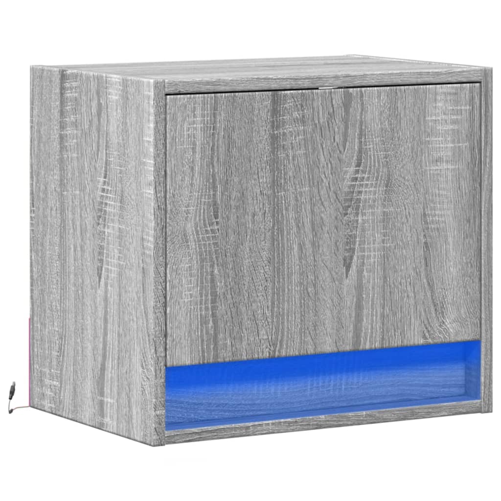 Mesa de cabeceira de parede com luzes LED