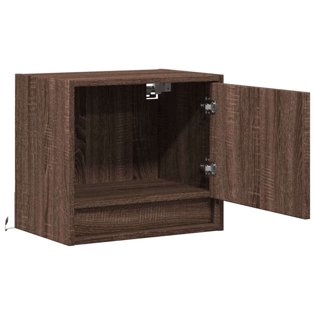 Mesas de cabeceira de parede com luzes LED 2 pcs