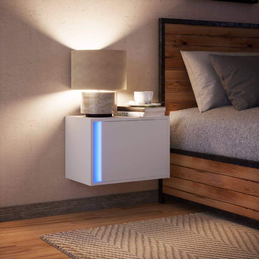 Mesa de cabeceira de parede com luzes LED