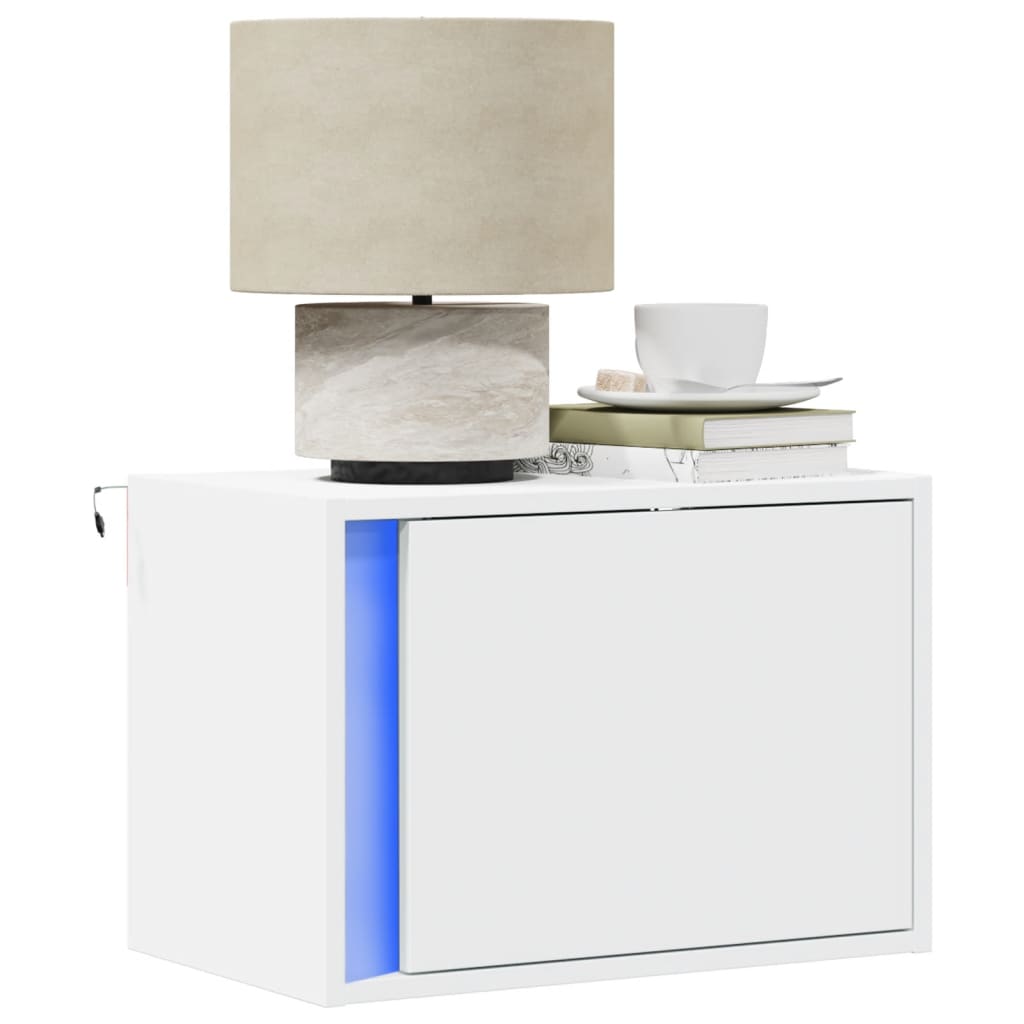 Mesa de cabeceira de parede com luzes LED