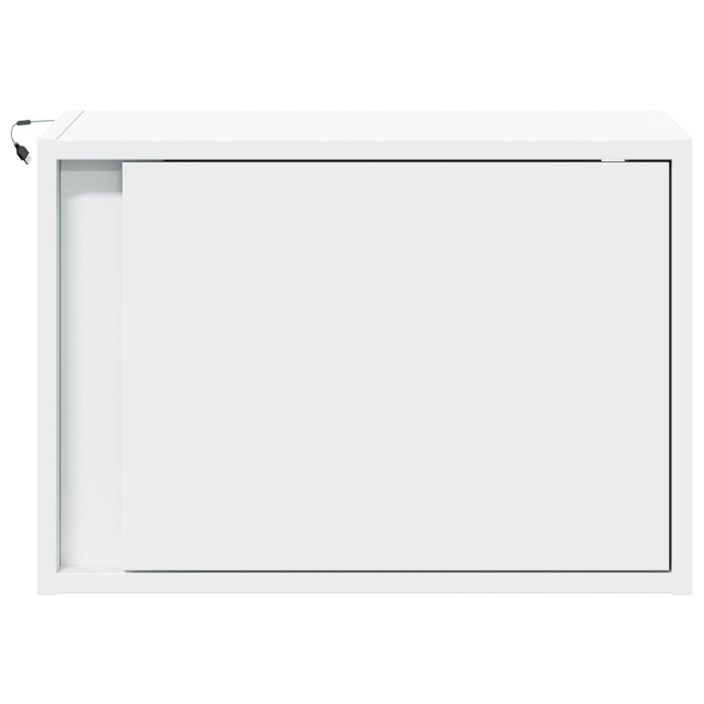 Mesas de cabeceira de parede com luzes LED 2 pcs