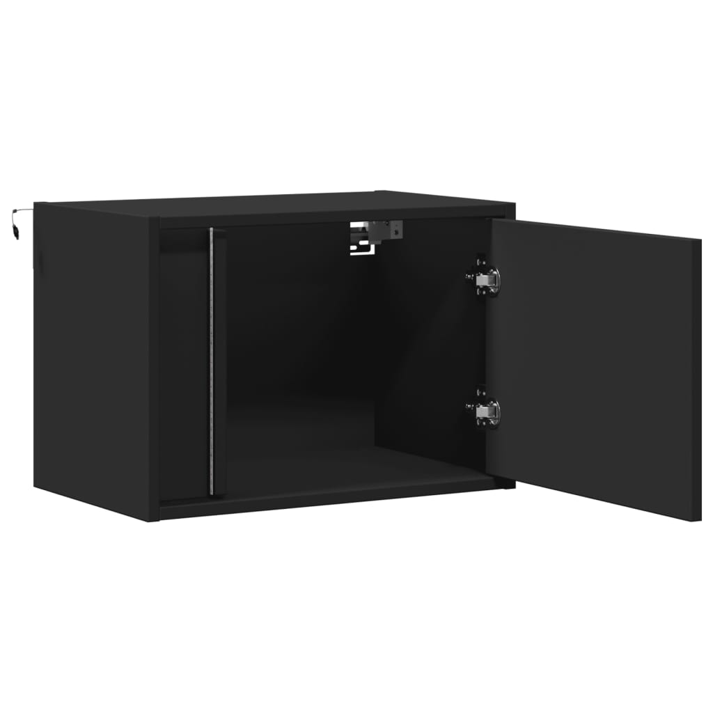 Mesas de cabeceira de parede com luzes LED 2 pcs