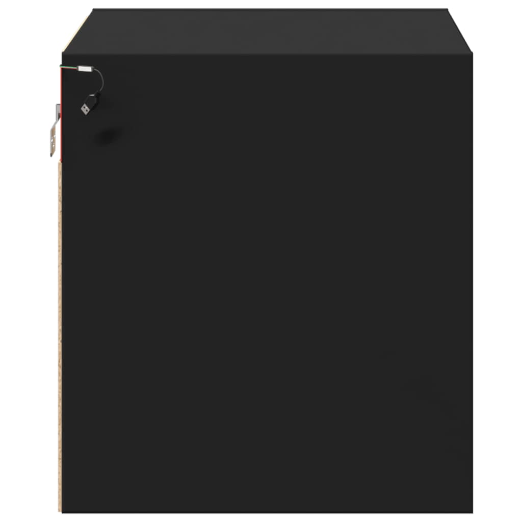 Mesas de cabeceira de parede com luzes LED 2 pcs