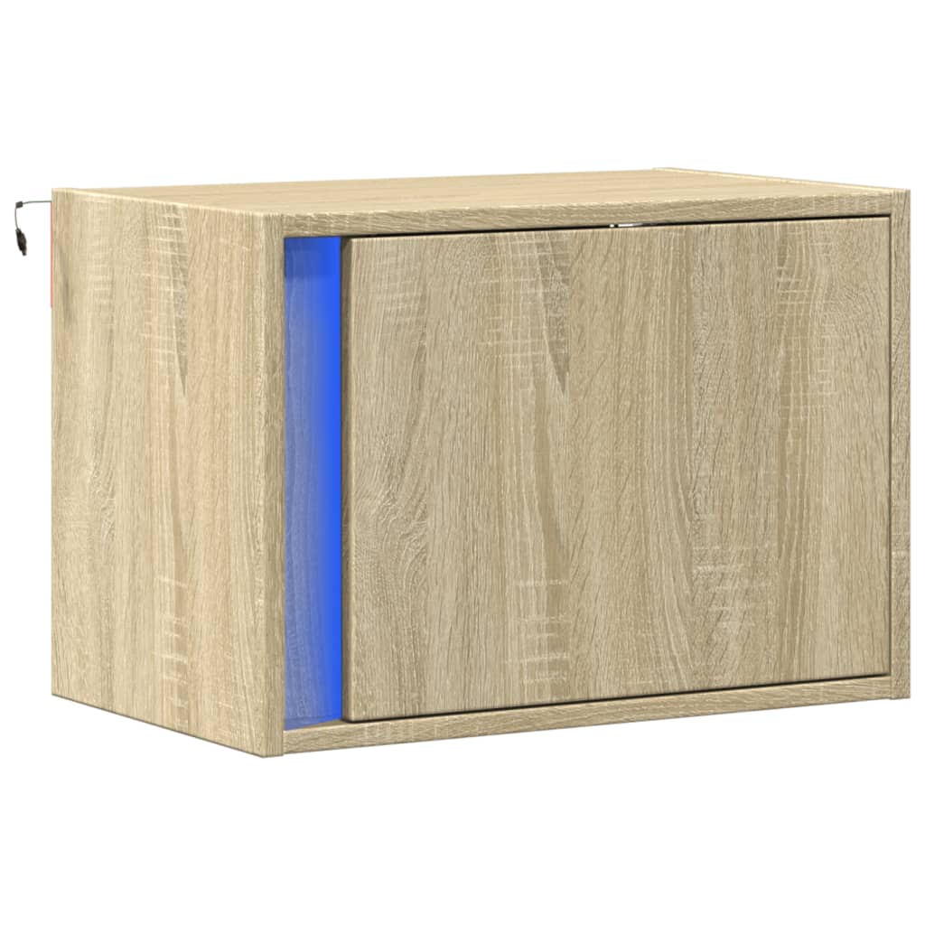 Mesa de cabeceira de parede com luzes LED