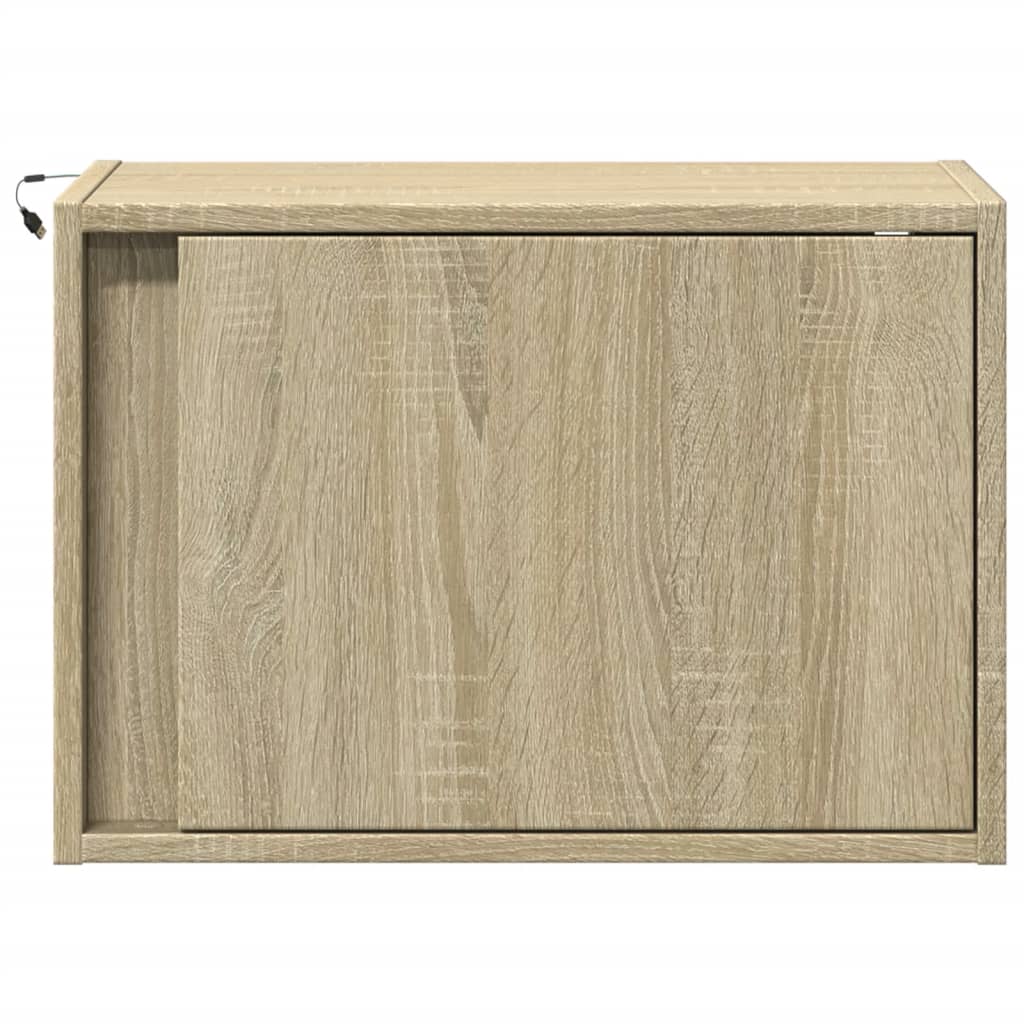 Mesa de cabeceira de parede com luzes LED
