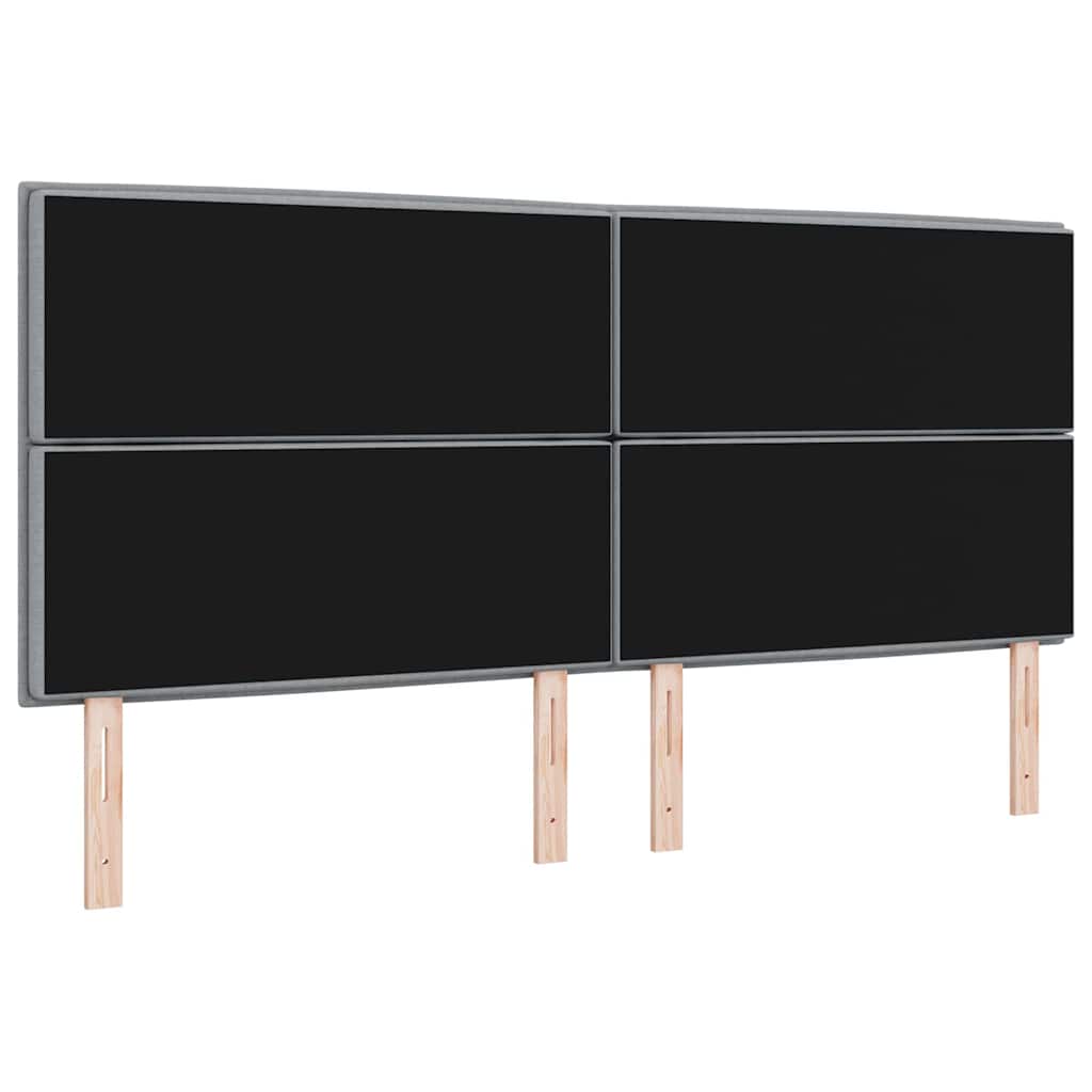 Cabeceira LED Montado na parede Cinzento-claro 200 cm tecido