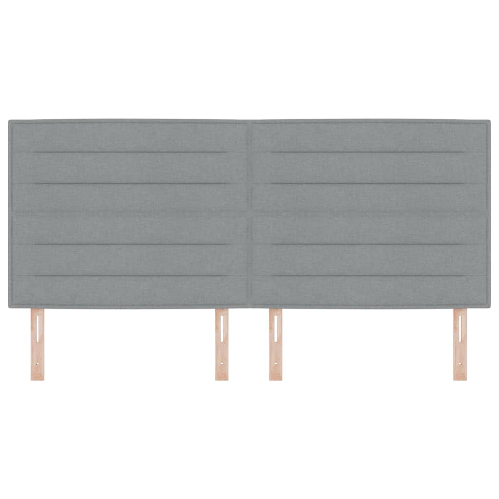 Cabeceira LED Montado na parede Cinzento-claro 200 cm tecido