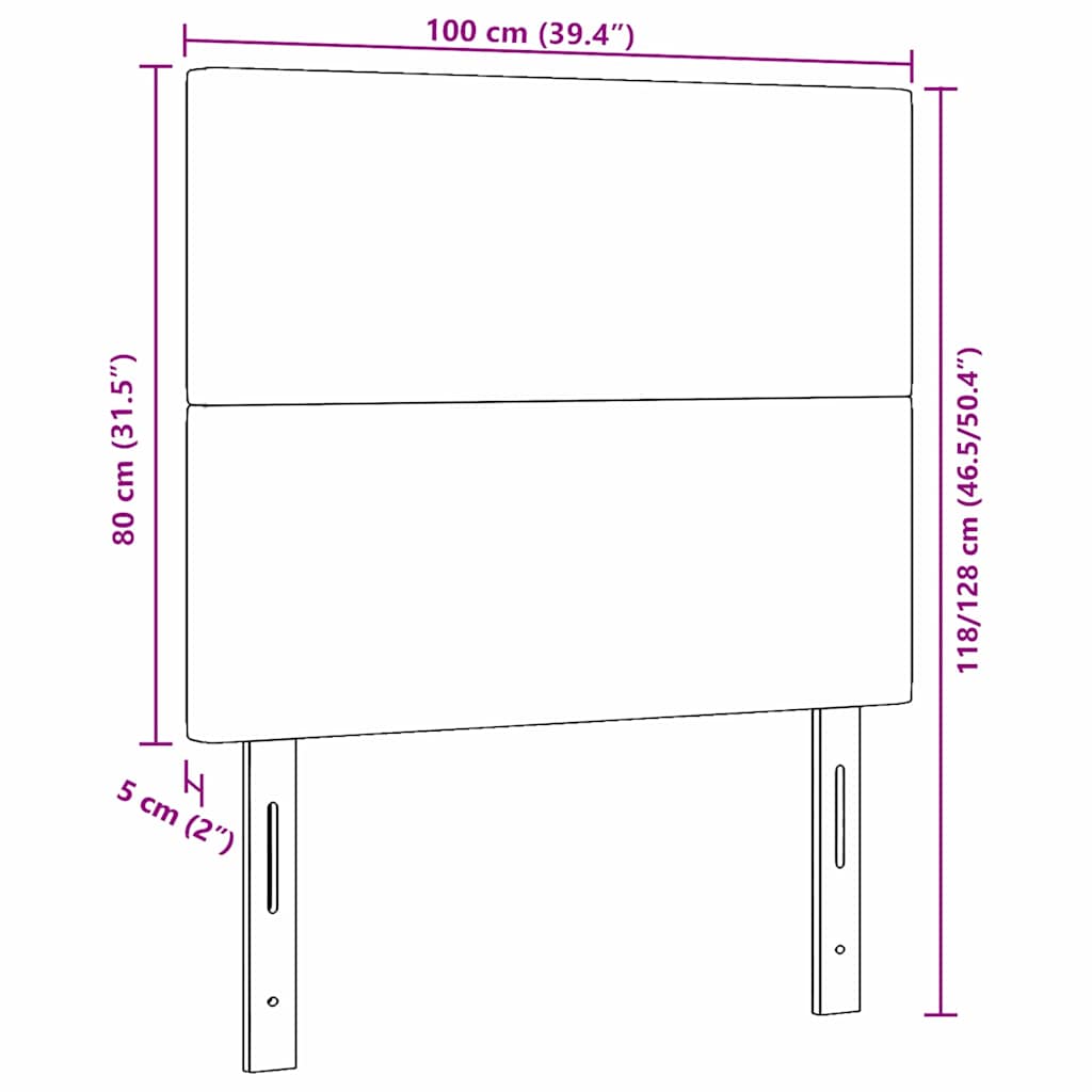 Cabeceira LED com luzes de tira LED Manual Creme 100 cm tecido