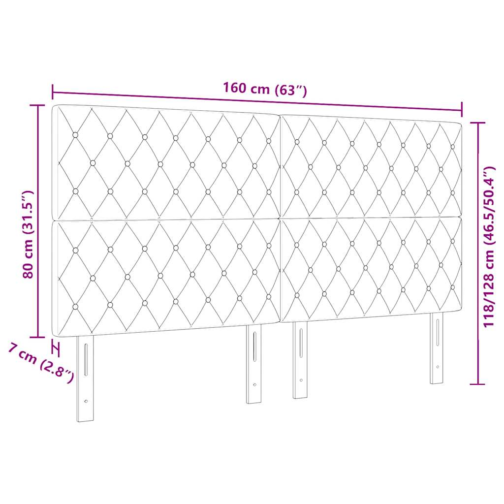 Cabeceira LED Losangos Manual Cinzento escuro 80 cm Veludo