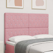 Cabeceira LED com luzes de tira LED Losangos Rosa 80 cm Veludo