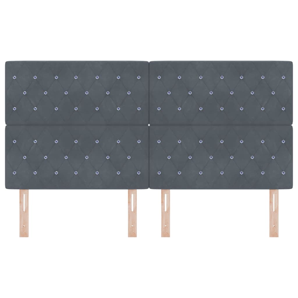 Cabeceira LED Losangos Manual Cinzento escuro 90 cm Veludo