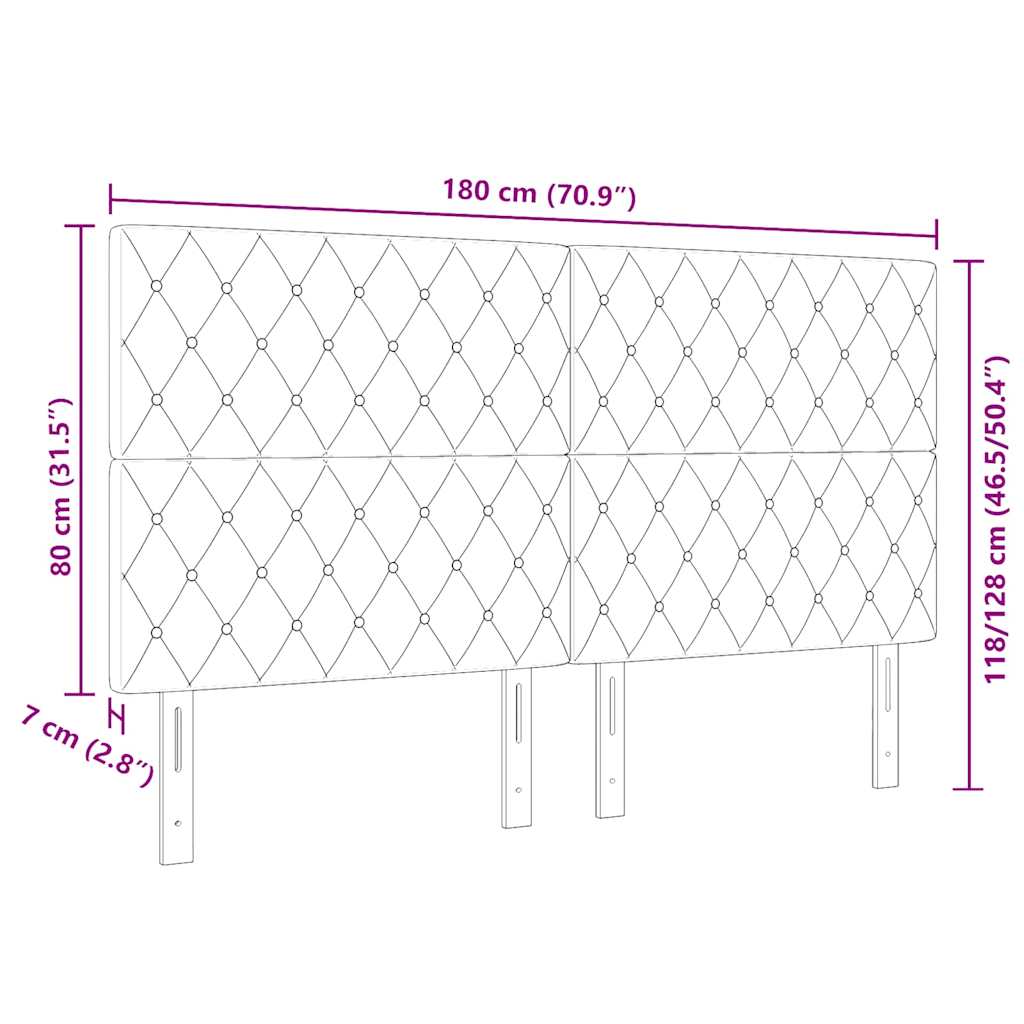 Cabeceira LED com luzes de tira LED Losangos Preto 90 cm Veludo