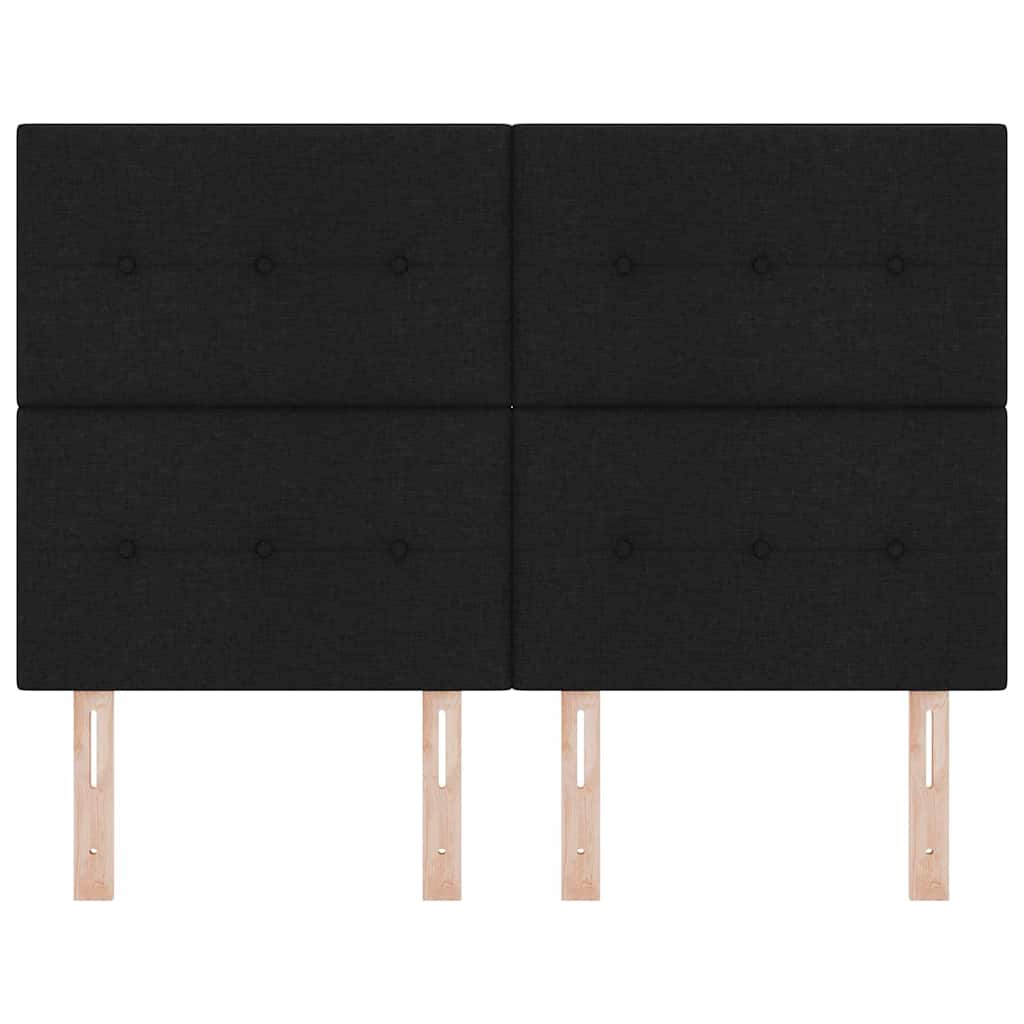 Cabeceira LED com luzes de tira LED Manual Preto 144 cm tecido