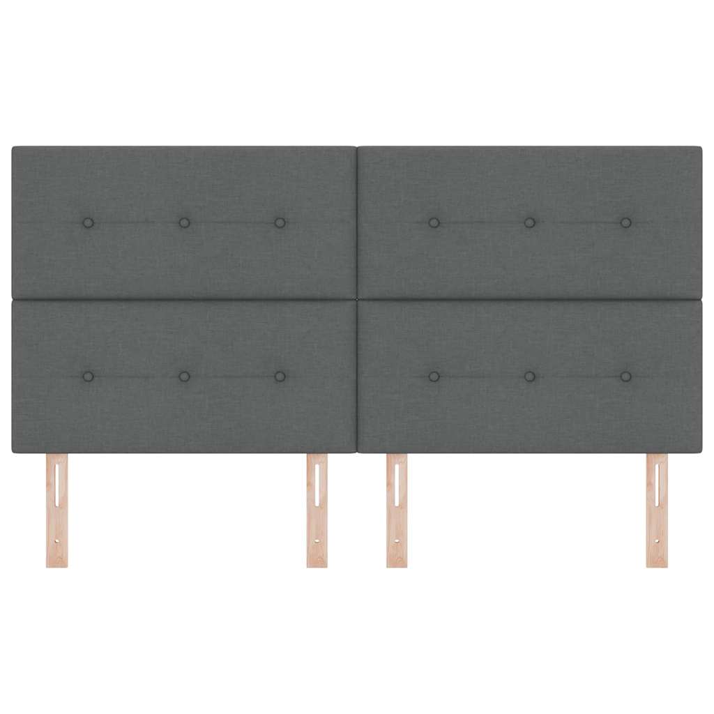 Cabeceira LED com luzes de tira LED Cinza Escuro 180 cm tecido